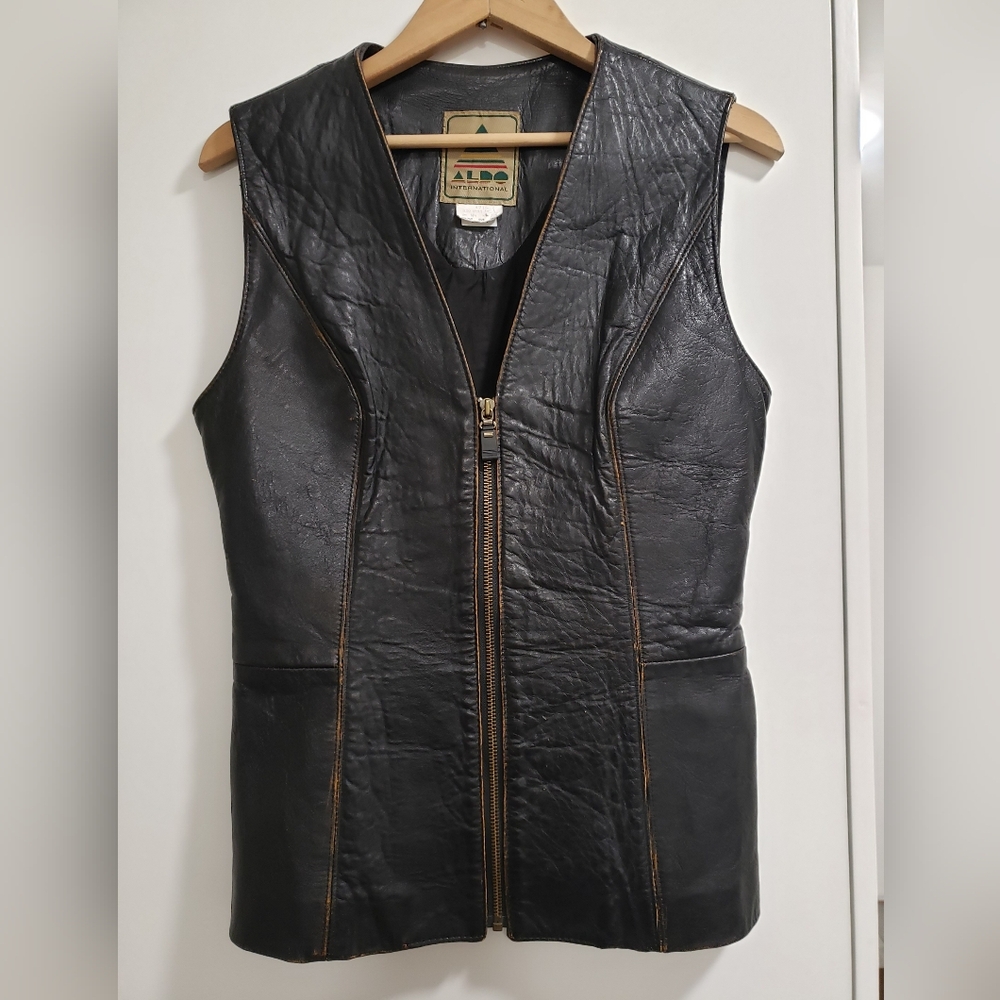 ALDO Women's Dark Brown Leather Vest